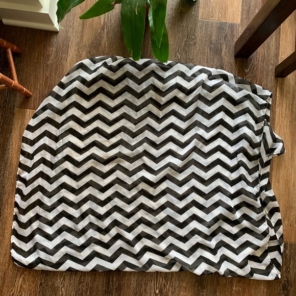Black and White Chevron Infinity Scarf DONATED - Picture 3 of 3